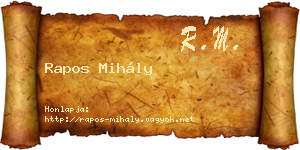 Rapos Mihály névjegykártya